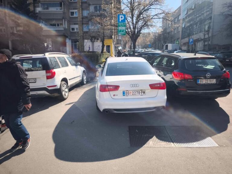 Ugao Visegradske i Kneza Milosa. Hiljade ljudi se provlaci prema Klinickom centru 2 1 768x576